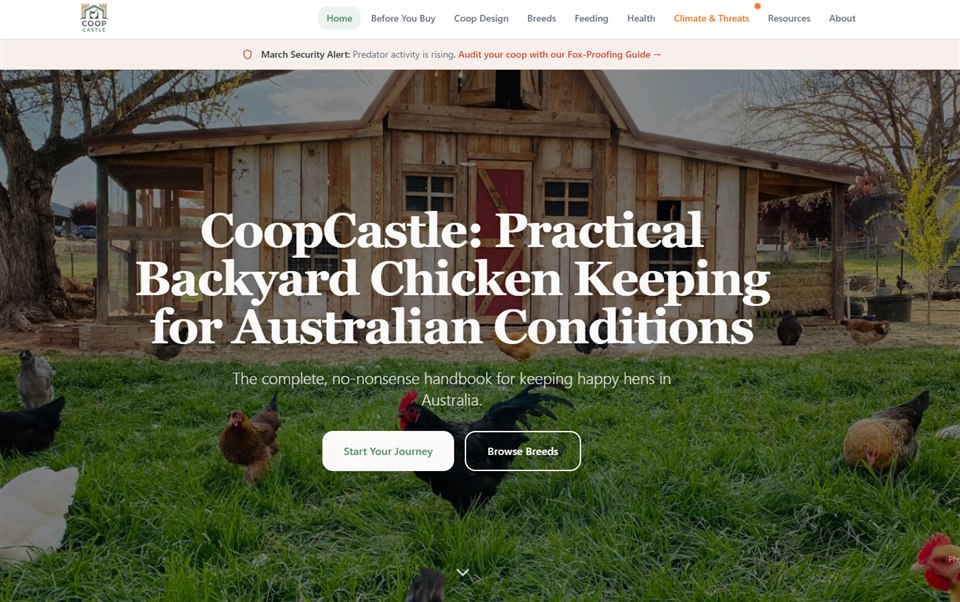 Coop Castle website homepage